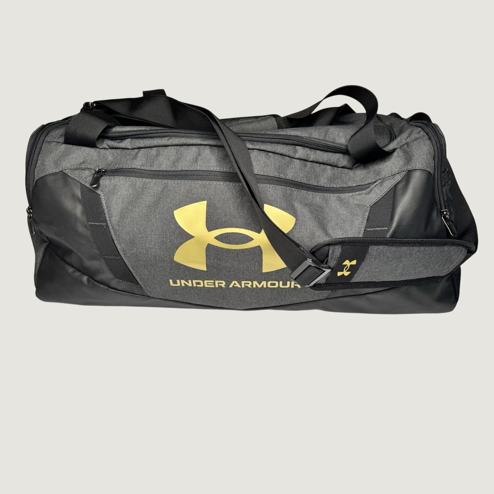 Grey Black Duffle Bag Gym Bag Under Armour Storm Strap  24" X 12" 54 L Liter